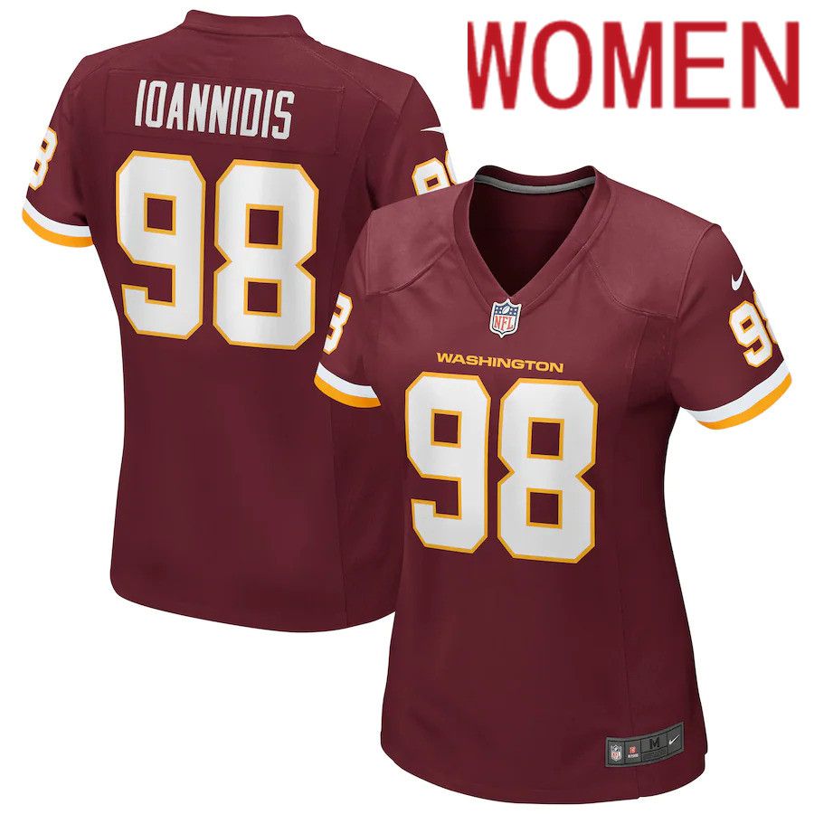 Women Washington Redskins 98 Matt Ioannidis Nike Burgundy Game Player NFL Jersey